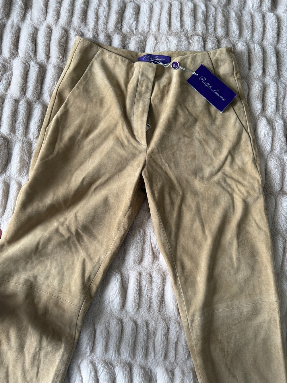Ralph Lauren Purple Label Tan Suede Chinos